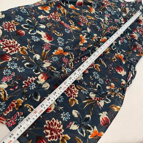 ~ ZARA  Sheer* XS Tunic Blouse/Dress Floral Botanical Boho Button Up Long Sleeve - Picture 6 of 16